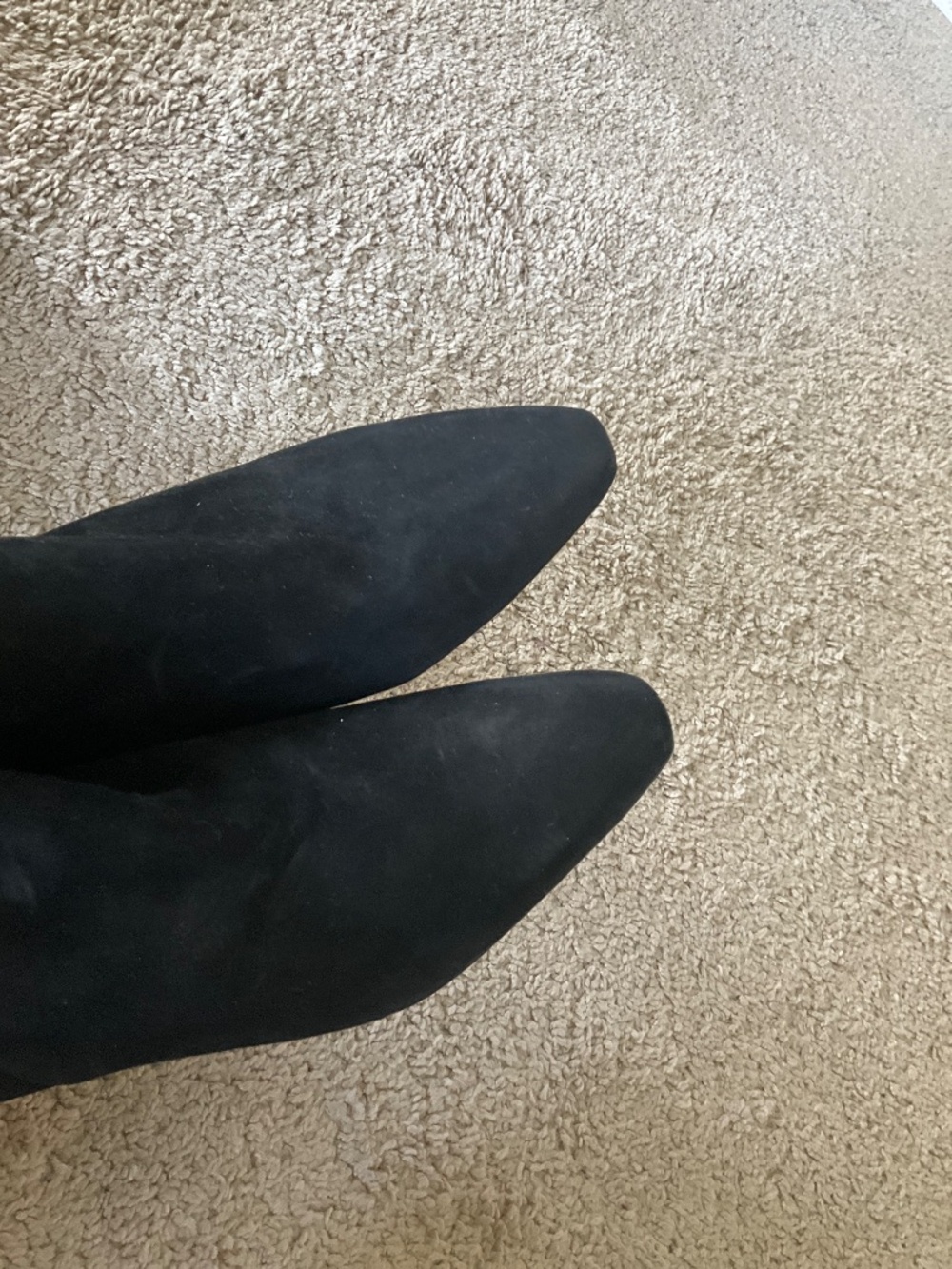 Veronica Beard Kelby Suede Side Zip Kitten Heel Ankle Boots in black - Picture 3 of 10